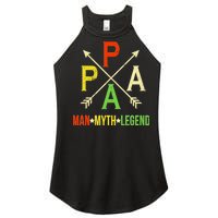 Papa The Man Myth Legend Arrow Cross Women's Perfect Tri Rocker Tank