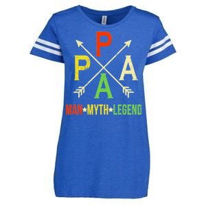 Papa The Man Myth Legend Arrow Cross Enza Ladies Jersey Football T-Shirt