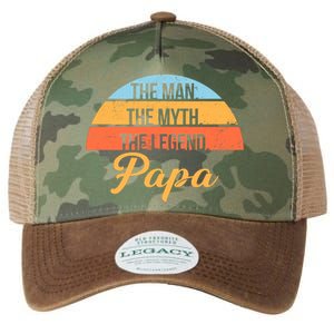 Papa The Man Myth Legend Retro Legacy Tie Dye Trucker Hat