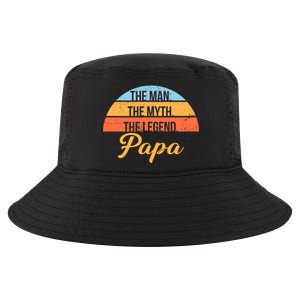 Papa The Man Myth Legend Retro Cool Comfort Performance Bucket Hat