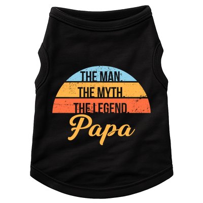 Papa The Man Myth Legend Retro Doggie Tank