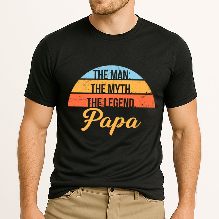 Papa The Man Myth Legend Retro Performance Shirt