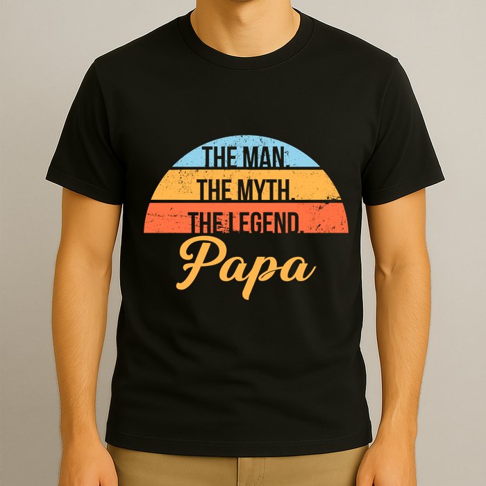 Papa The Man Myth Legend Retro T-Shirt