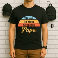 Papa The Man Myth Legend Retro T-Shirt