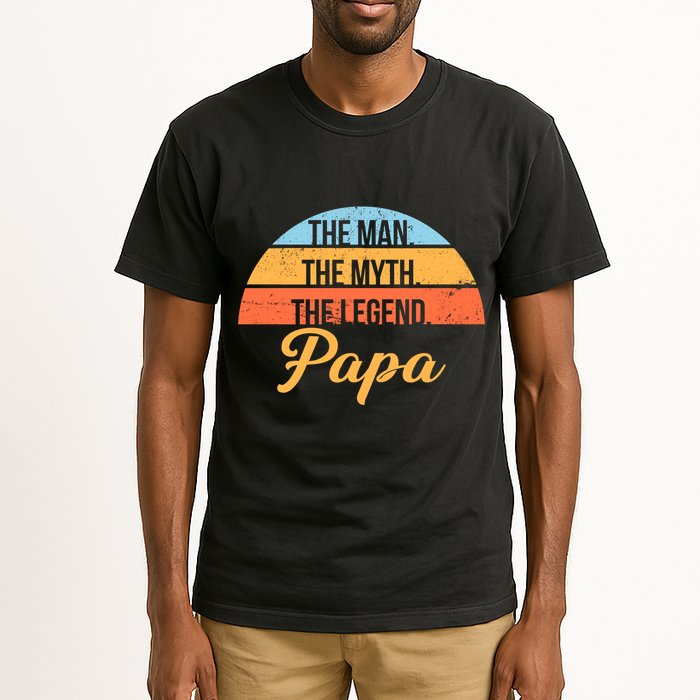 Papa The Man Myth Legend Retro Tall T-Shirt