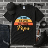 Papa The Man Myth Legend Retro Tall T-Shirt