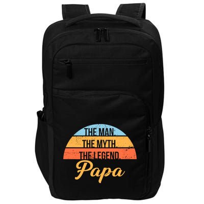 Papa The Man Myth Legend Retro Impact Tech Backpack