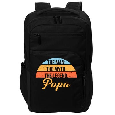 Papa The Man Myth Legend Retro Impact Tech Backpack