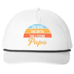 Papa The Man Myth Legend Retro Snapback Five-Panel Rope Hat