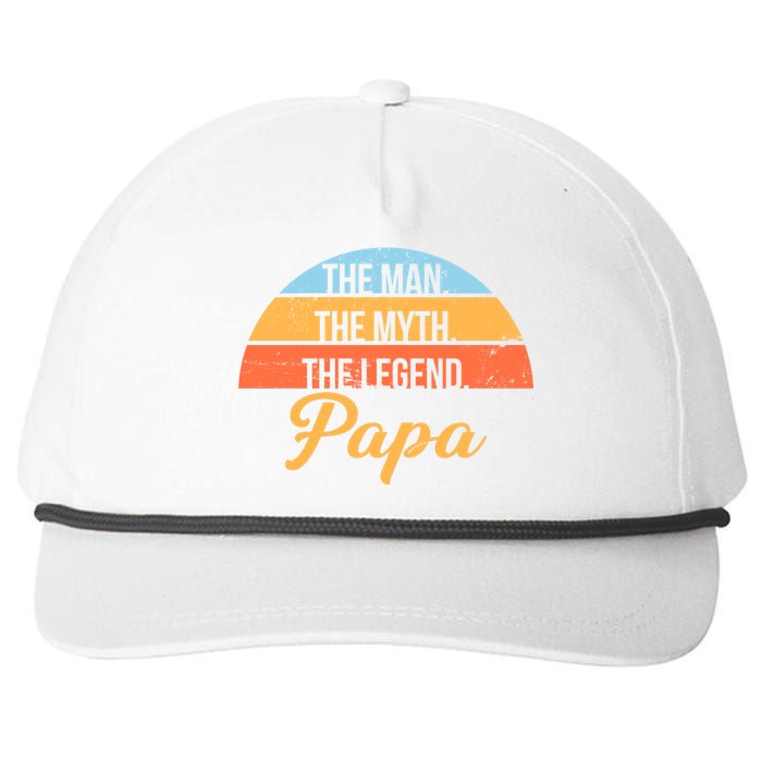 Papa The Man Myth Legend Retro Snapback Five-Panel Rope Hat