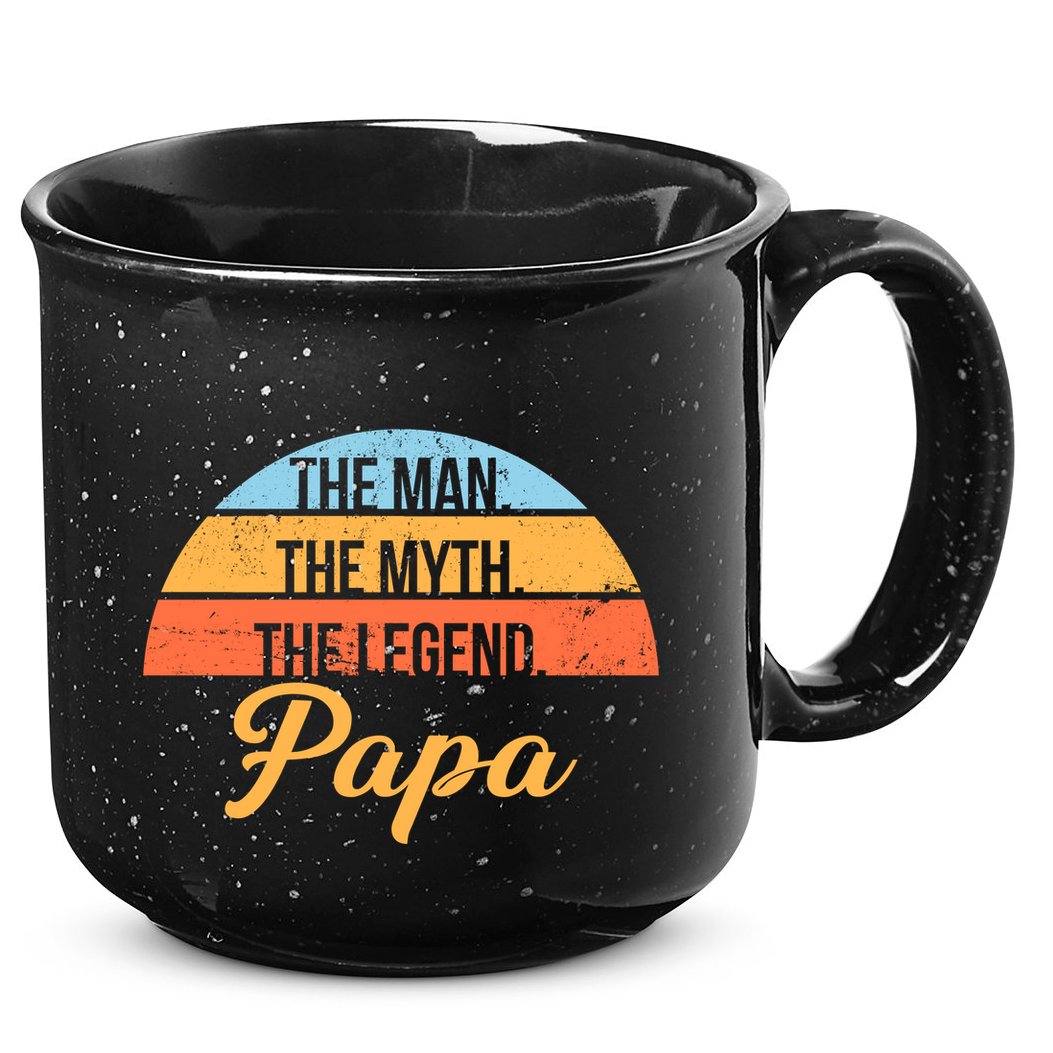 Papa The Man Myth Legend Retro 15oz Campfire Ceramic Mug