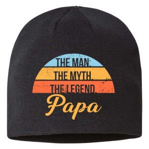 Papa The Man Myth Legend Retro Sustainable Beanie