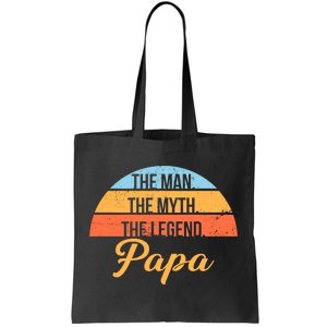 Papa The Man Myth Legend Retro Tote Bag