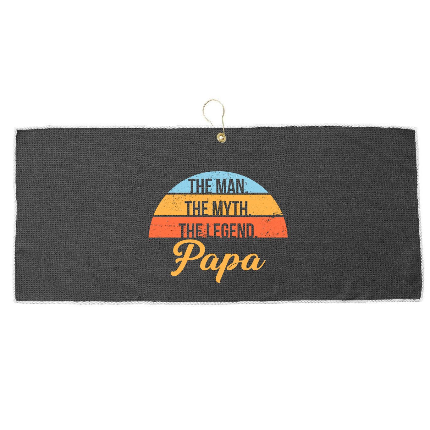 Papa The Man Myth Legend Retro Large Microfiber Waffle Golf Towel