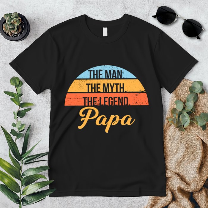 Papa The Man Myth Legend Retro Premium T-Shirt
