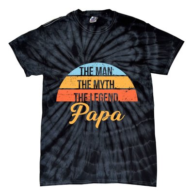 Papa The Man Myth Legend Retro Tie-Dye T-Shirt