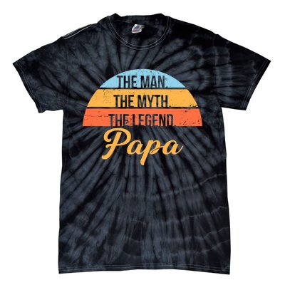 Papa The Man Myth Legend Retro Tie-Dye T-Shirt