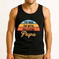 Papa The Man Myth Legend Retro Tank Top