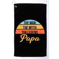 Papa The Man Myth Legend Retro Golf Towel