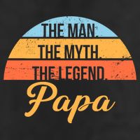 Papa The Man Myth Legend Retro Golf Towel