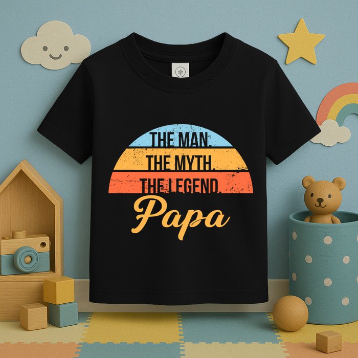 Papa The Man Myth Legend Retro Toddler T-Shirt