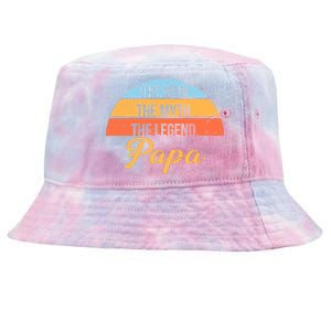 Papa The Man Myth Legend Retro Tie-Dyed Bucket Hat