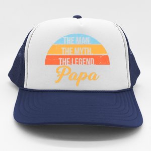 Papa The Man Myth Legend Retro Trucker Hat