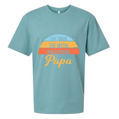 Papa The Man Myth Legend Retro Sueded Cloud Jersey T-Shirt