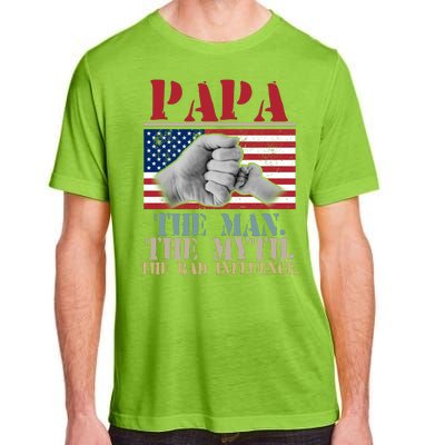 Papa The Man The Myth The Bad Influence Father's Day Adult ChromaSoft Performance T-Shirt