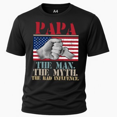 Papa The Man The Myth The Bad Influence Father's Day Performance Shirt
