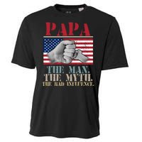 Papa The Man The Myth The Bad Influence Father's Day Cooling Performance Crew T-Shirt