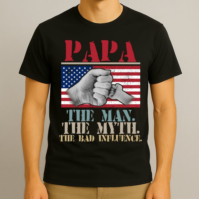 Papa The Man The Myth The Bad Influence Father's Day T-Shirt
