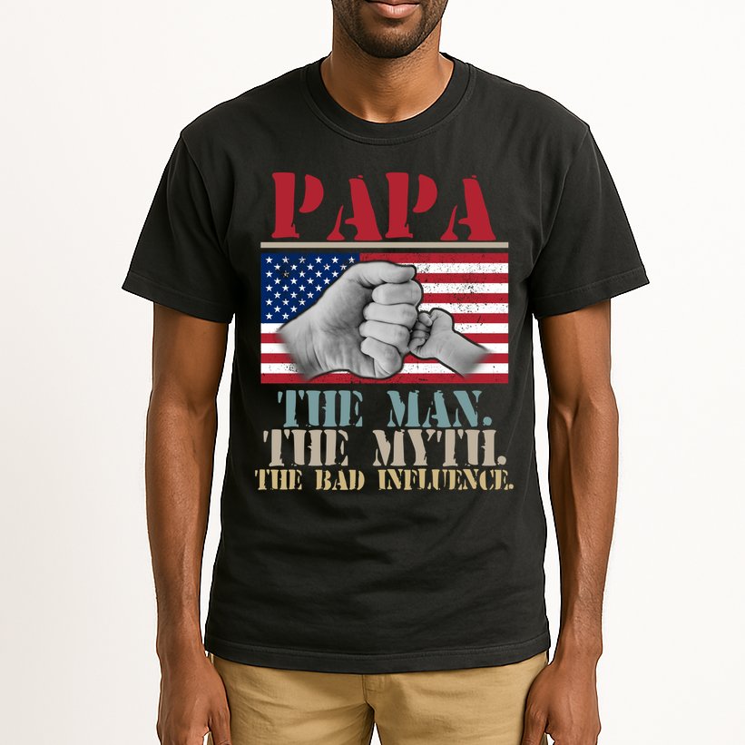Papa The Man The Myth The Bad Influence Father's Day Tall T-Shirt