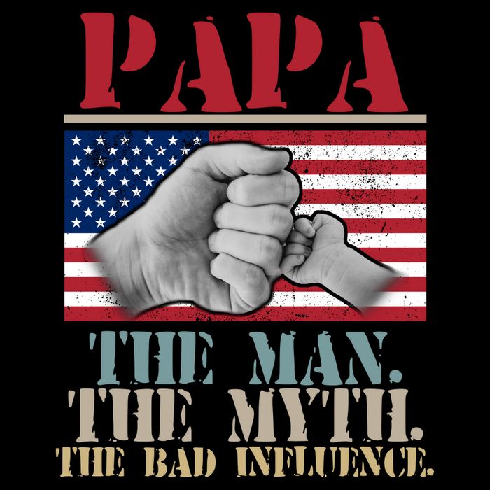 Papa The Man The Myth The Bad Influence Father's Day Button