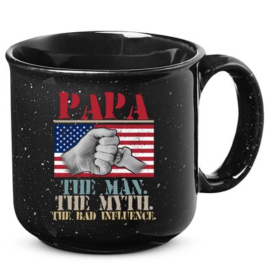 Papa The Man The Myth The Bad Influence Father's Day 15oz Campfire Ceramic Mug