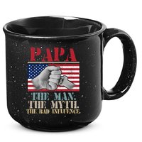 Papa The Man The Myth The Bad Influence Father's Day 15oz Campfire Ceramic Mug