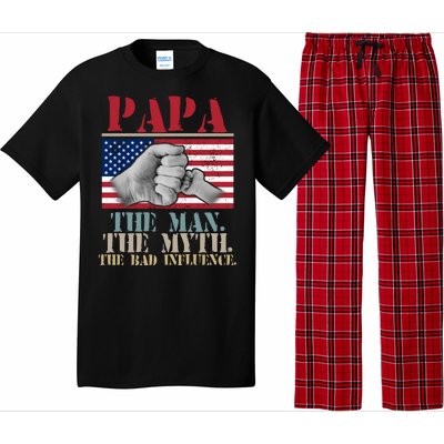 Papa The Man The Myth The Bad Influence Father's Day Pajama Set