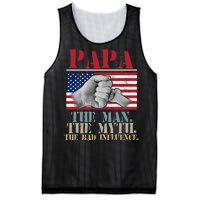 Papa The Man The Myth The Bad Influence Father's Day Mesh Reversible Basketball Jersey Tank