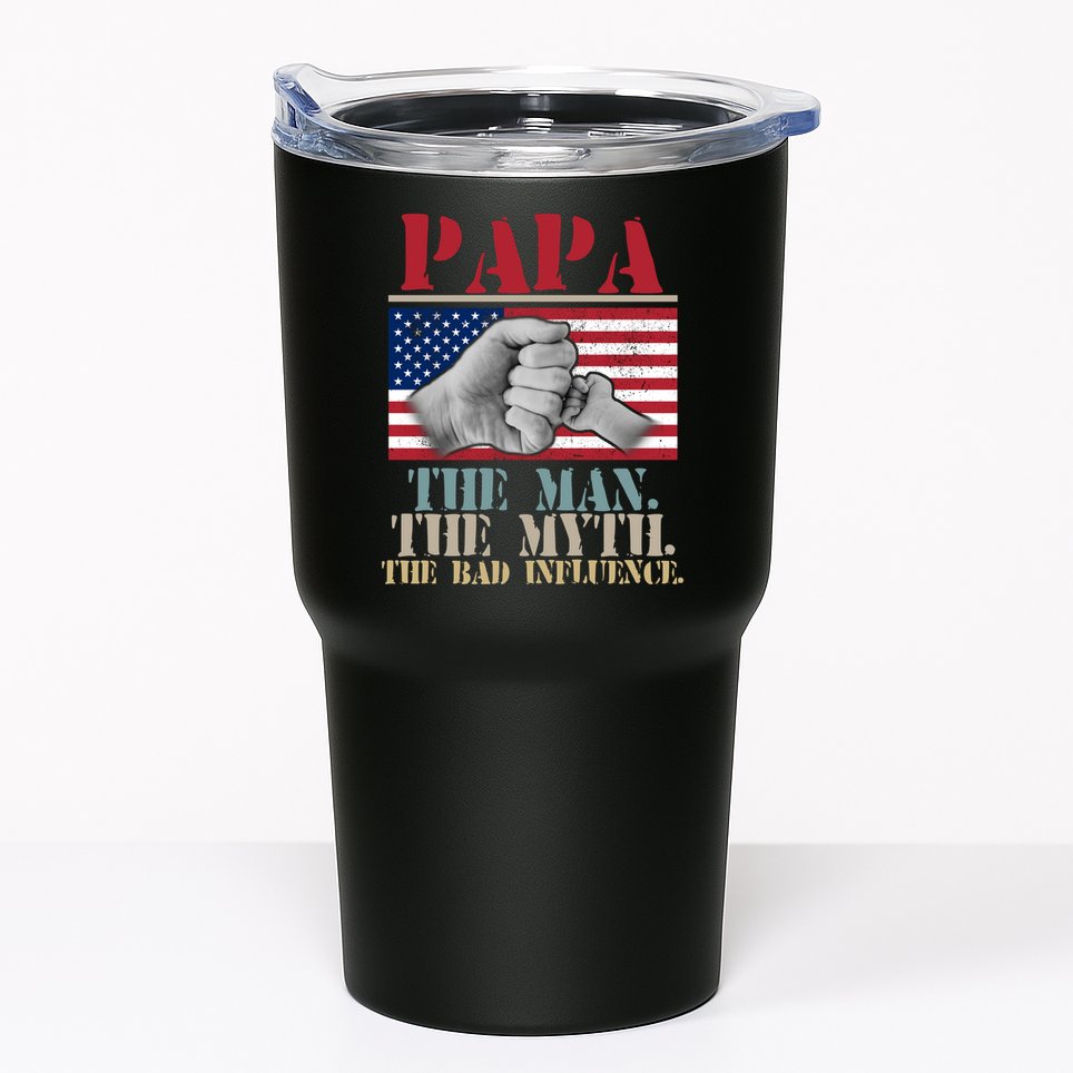 Papa The Man The Myth The Bad Influence Father's Day Tumbler