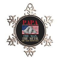 Papa The Man The Myth The Bad Influence Father's Day Metallic Star Ornament