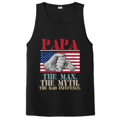 Papa The Man The Myth The Bad Influence Father's Day PosiCharge Competitor Tank
