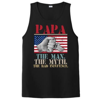 Papa The Man The Myth The Bad Influence Father's Day PosiCharge Competitor Tank