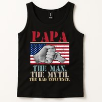 Papa The Man The Myth The Bad Influence Father's Day Tank Top