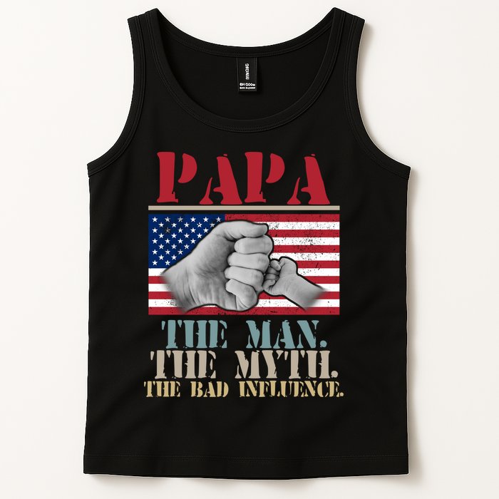 Papa The Man The Myth The Bad Influence Father's Day Tank Top