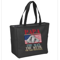 Papa The Man The Myth The Bad Influence Father's Day Zip Tote Bag