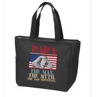 Papa The Man The Myth The Bad Influence Father's Day Zip Tote Bag