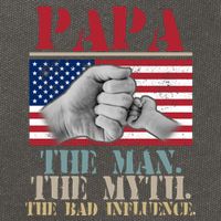 Papa The Man The Myth The Bad Influence Father's Day Cotton Canvas Backpack