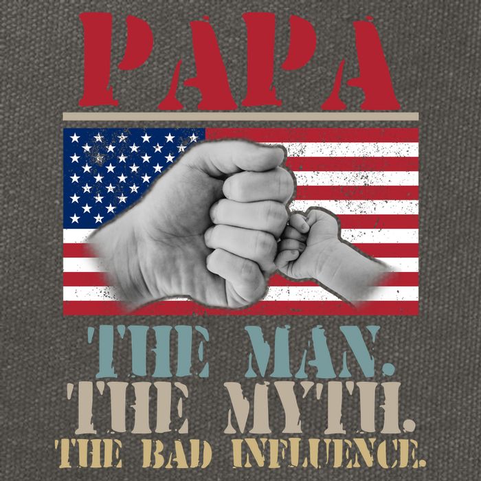 Papa The Man The Myth The Bad Influence Father's Day Cotton Canvas Backpack