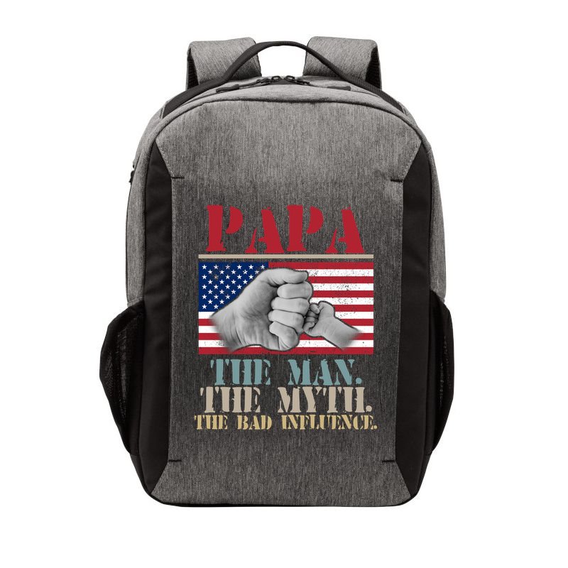 Papa The Man The Myth The Bad Influence Father's Day Vector Backpack