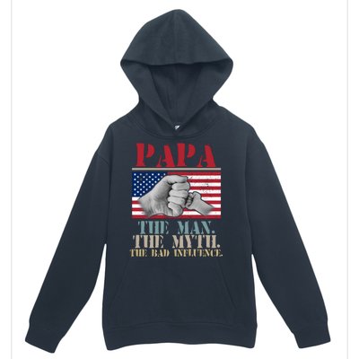 Papa The Man The Myth The Bad Influence Father's Day Urban Pullover Hoodie